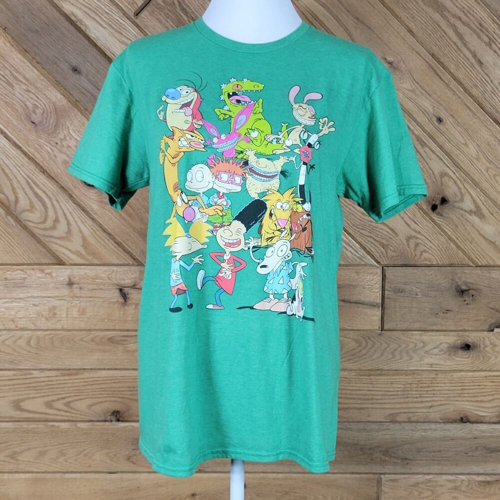Nickelodeon 90's Rewind T Shirt Crew Neck Short Sleeve Size Large Green